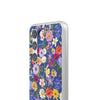 Blue Colourful Floral Flexi Clear Cases for Most Phone Types