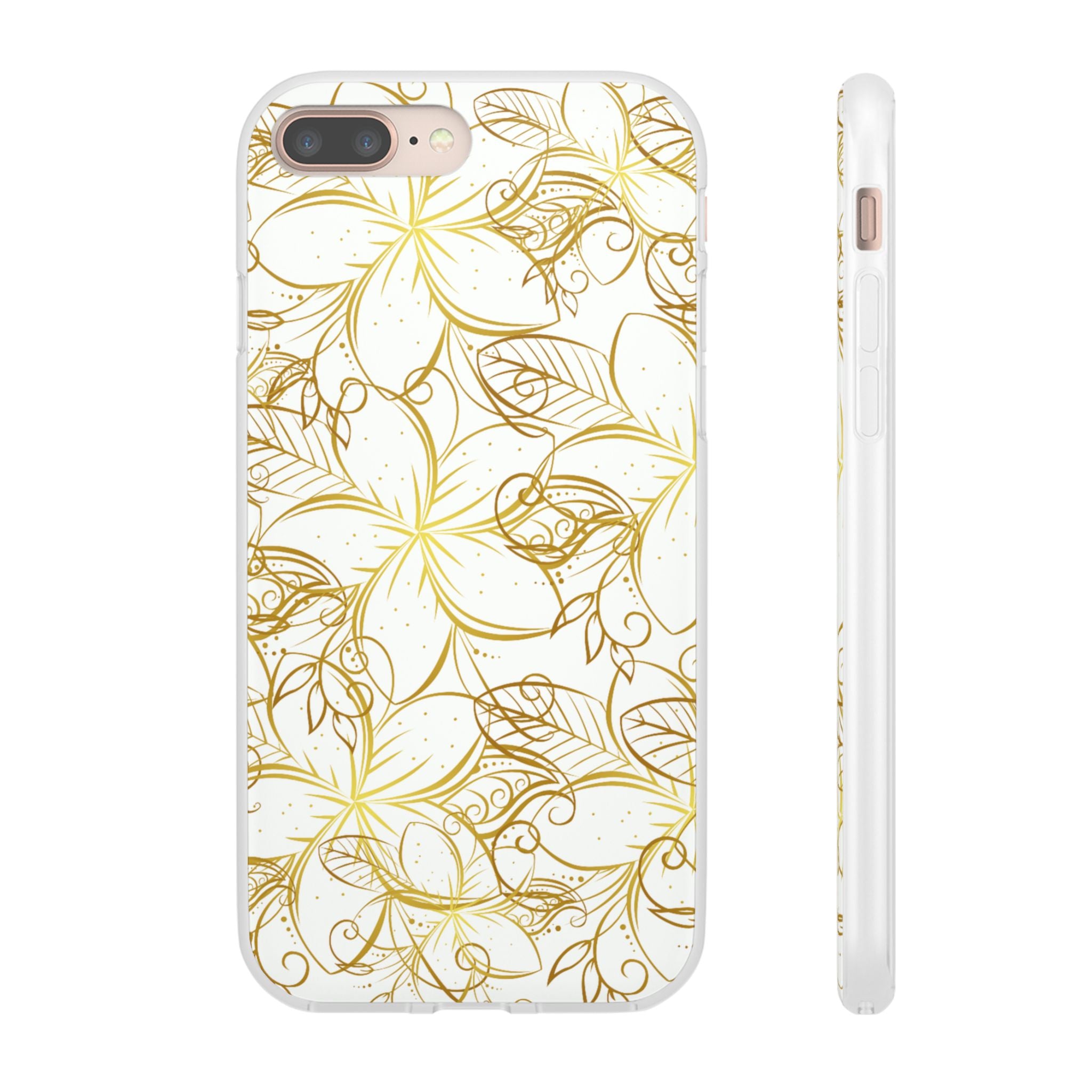 Golden Frangipanis White Flexi Clear Cases for Most Phone Types (FWS)
