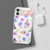 Floral White Flexi Clear Cases for Most Phone Types