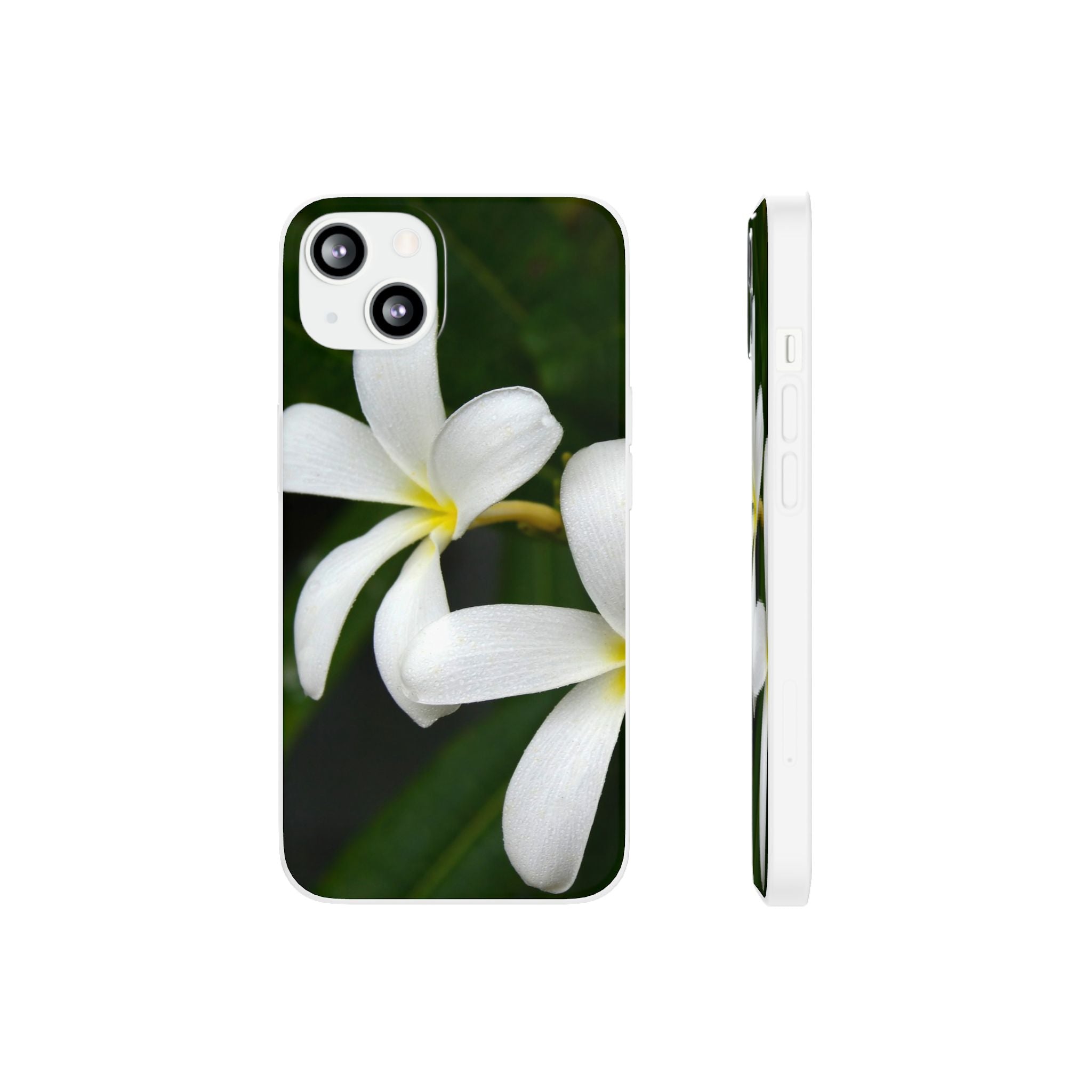 White Frangipanis Flexi Clear Cases for Most Phone Types (FWS)