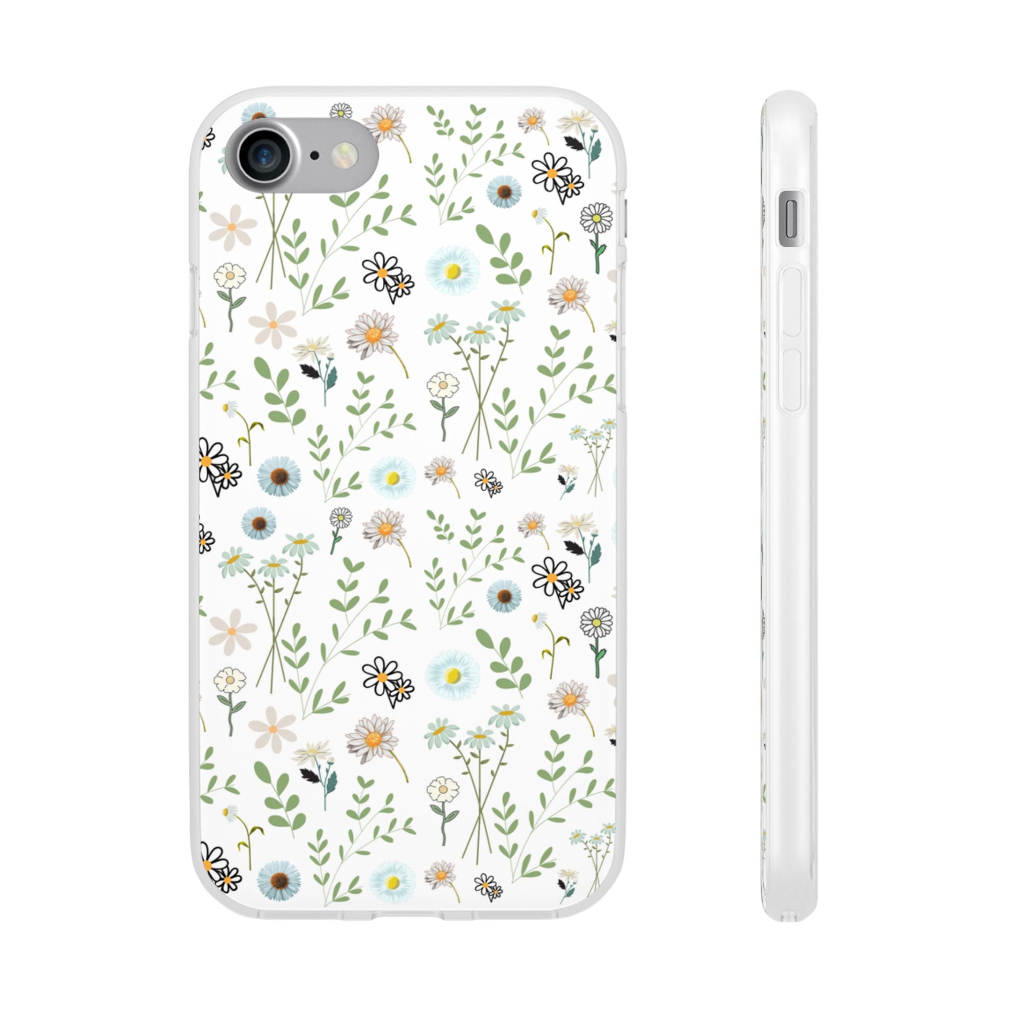 Graphic White Daisies Flexi Clear Cases for Most Phone Types (FWS)