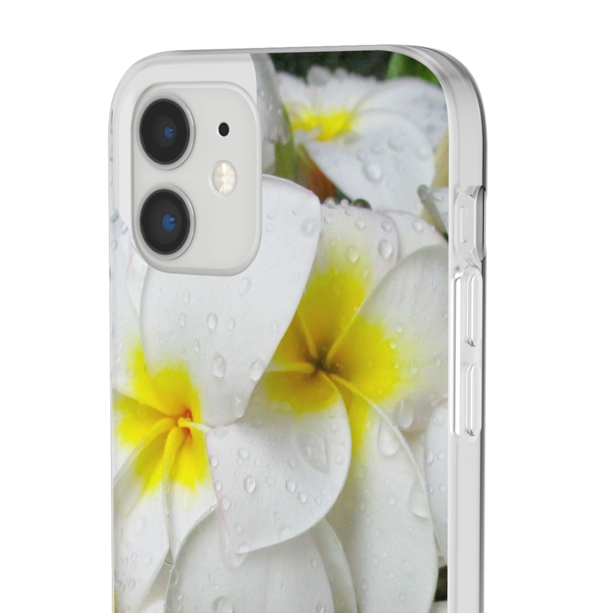 Fresh White Frangipanis Flexi Clear Cases for Most Phone Types (FWS)