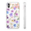 Floral White Flexi Clear Cases for Most Phone Types