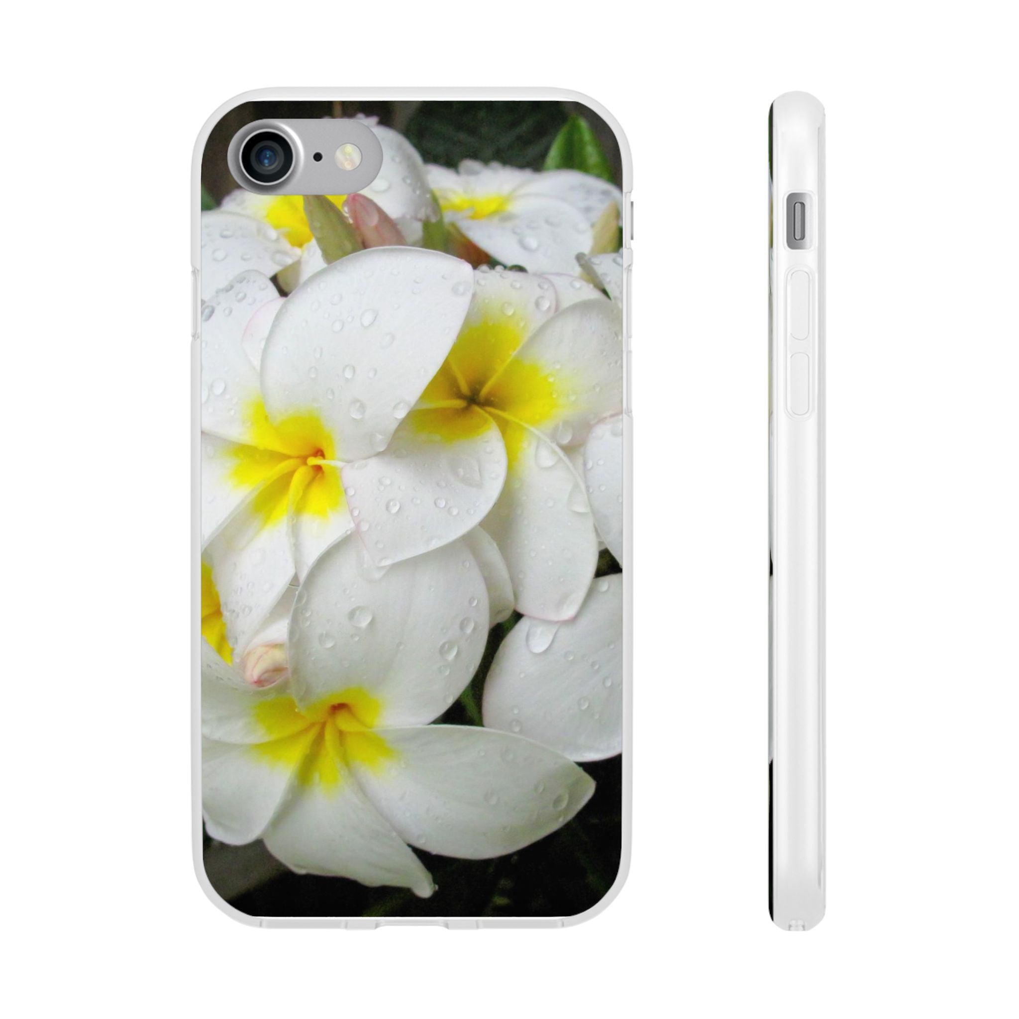 Fresh White Frangipanis Flexi Clear Cases for Most Phone Types (FWS)