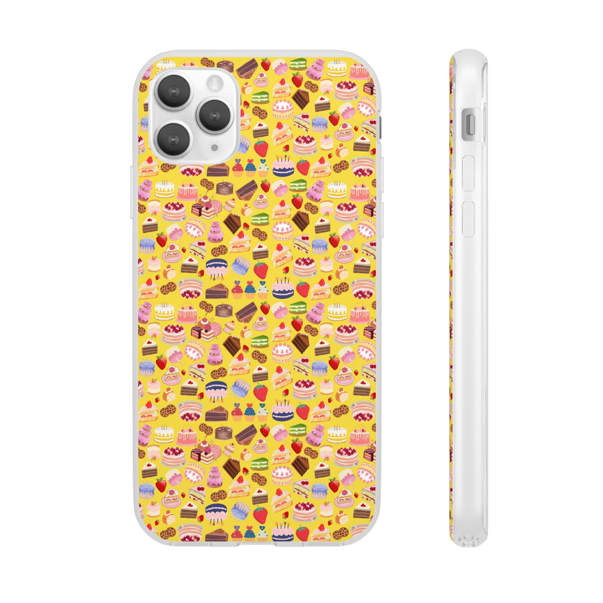 Happy Cake Yellow Flexi Clear Cases for Most Phone Types (FWS)