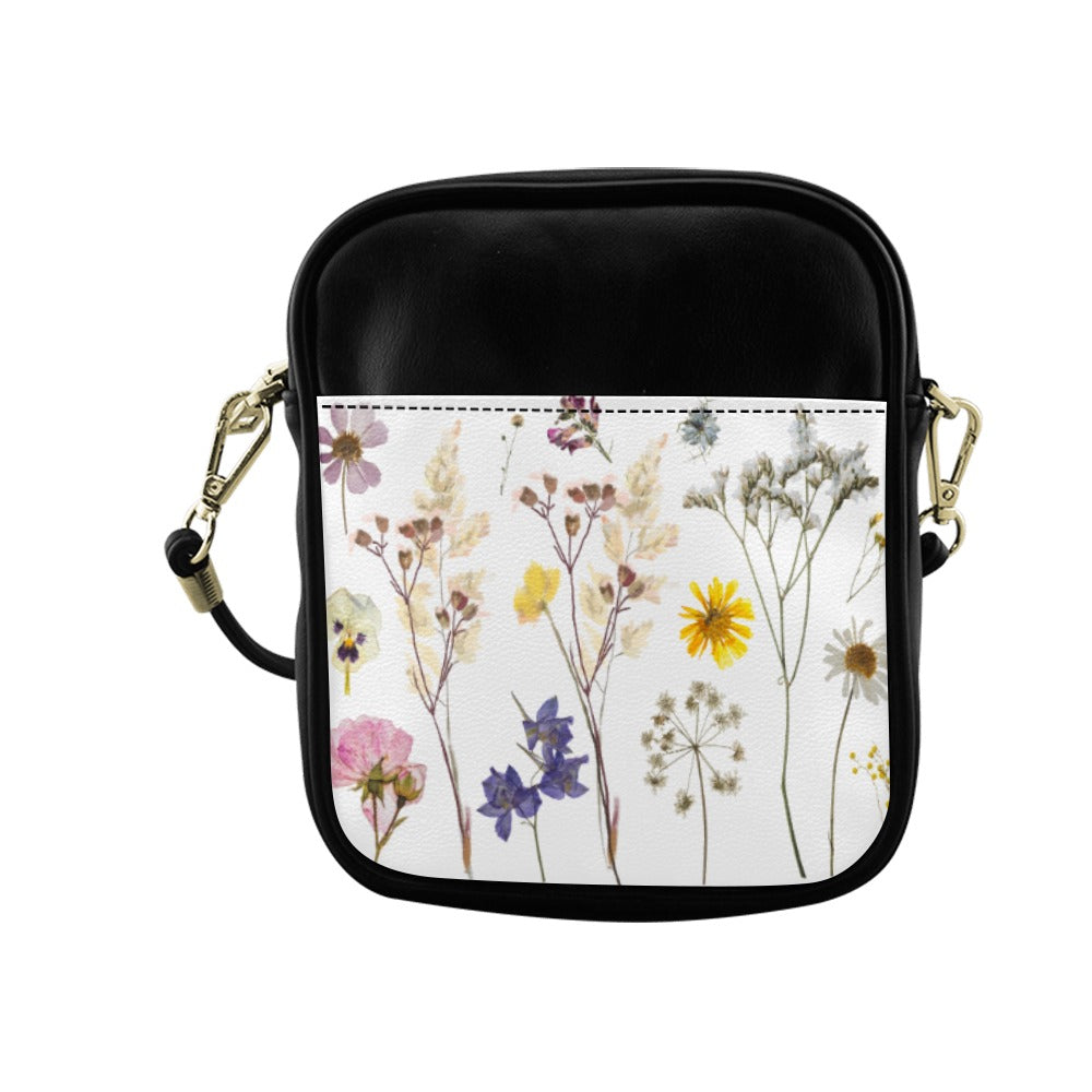 Wildflowers White Sling Shoulder Bag