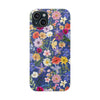 Blue Colourful Floral Flexi Clear Cases for Most Phone Types