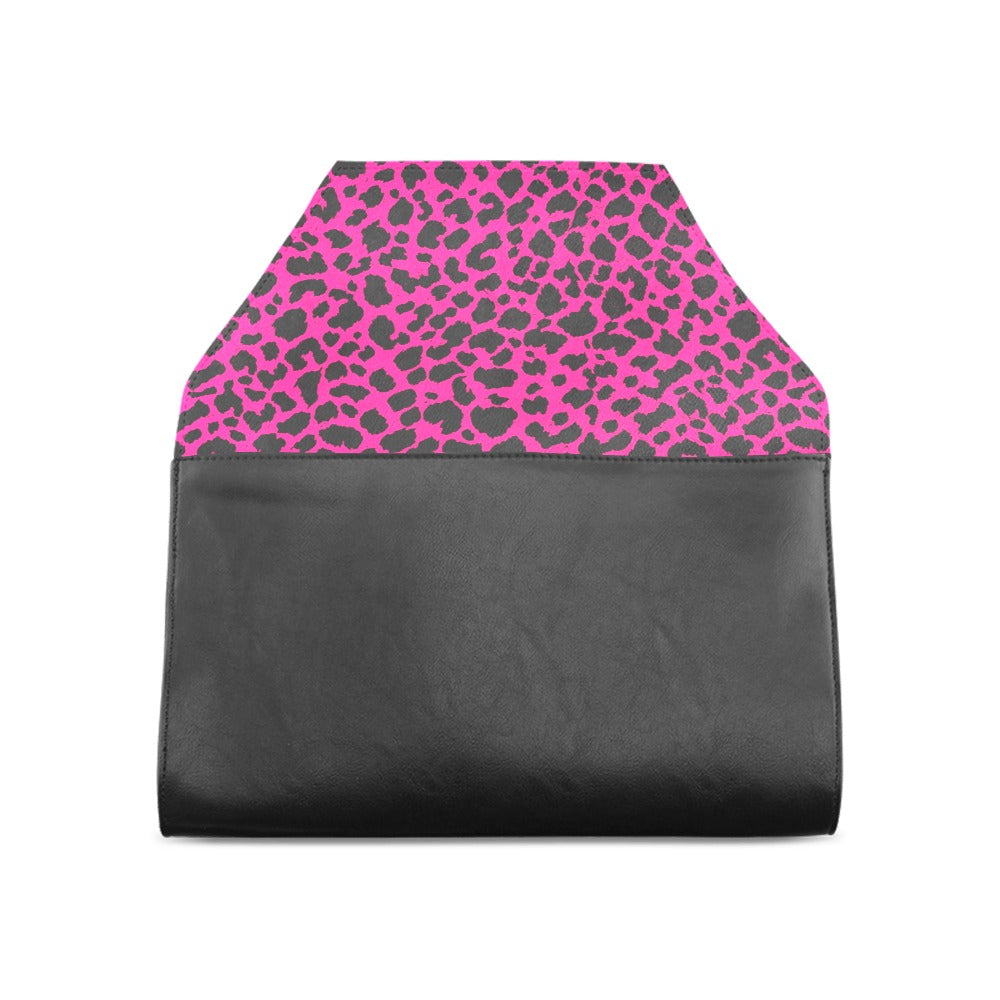 Hot Pink Leopard Clutch Bag