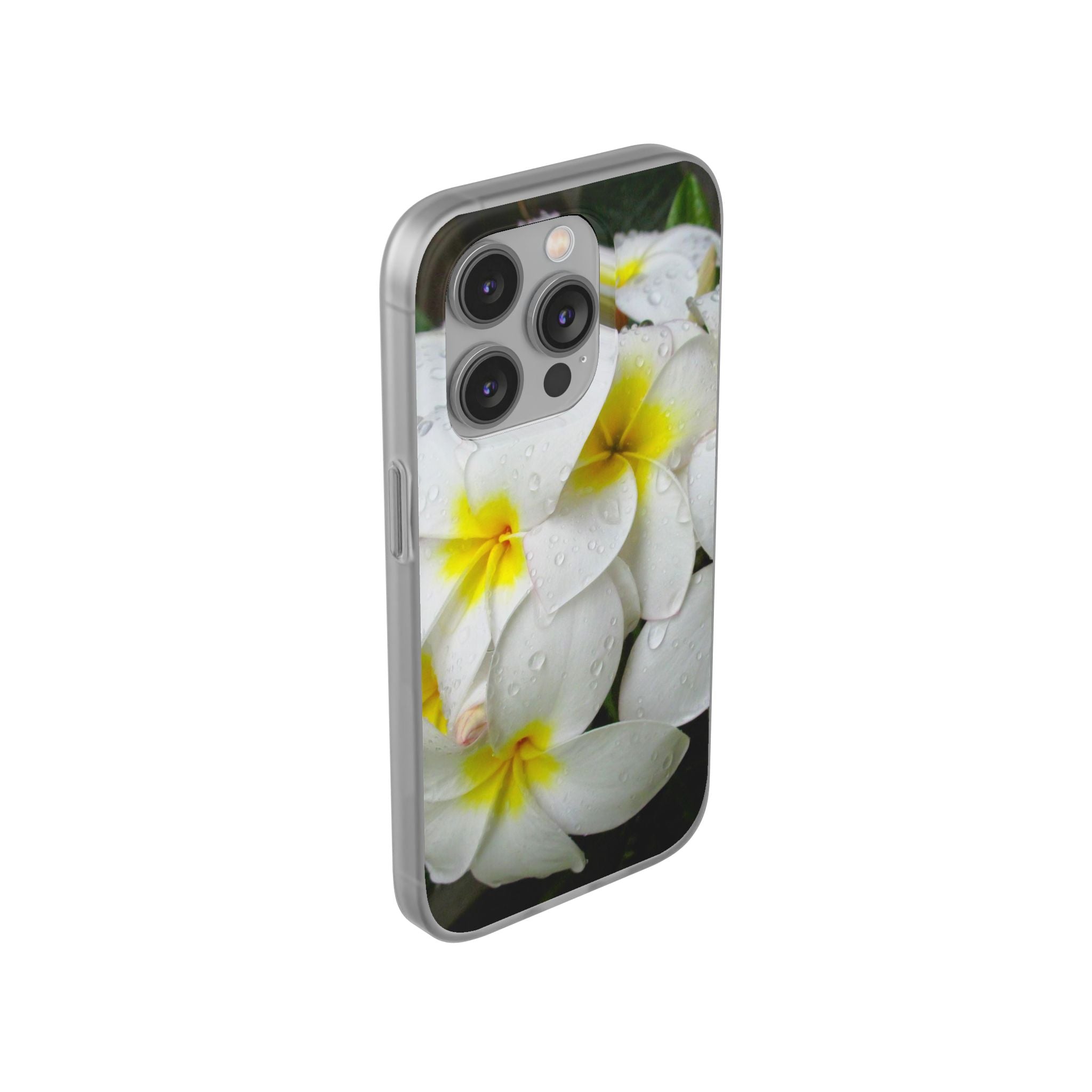 Fresh White Frangipanis Flexi Clear Cases for Most Phone Types (FWS)