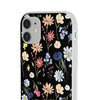 Wildflowers Painted Black Flexi Clear Cases for Most Phone Types (FWS)