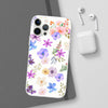 Floral White Flexi Clear Cases for Most Phone Types