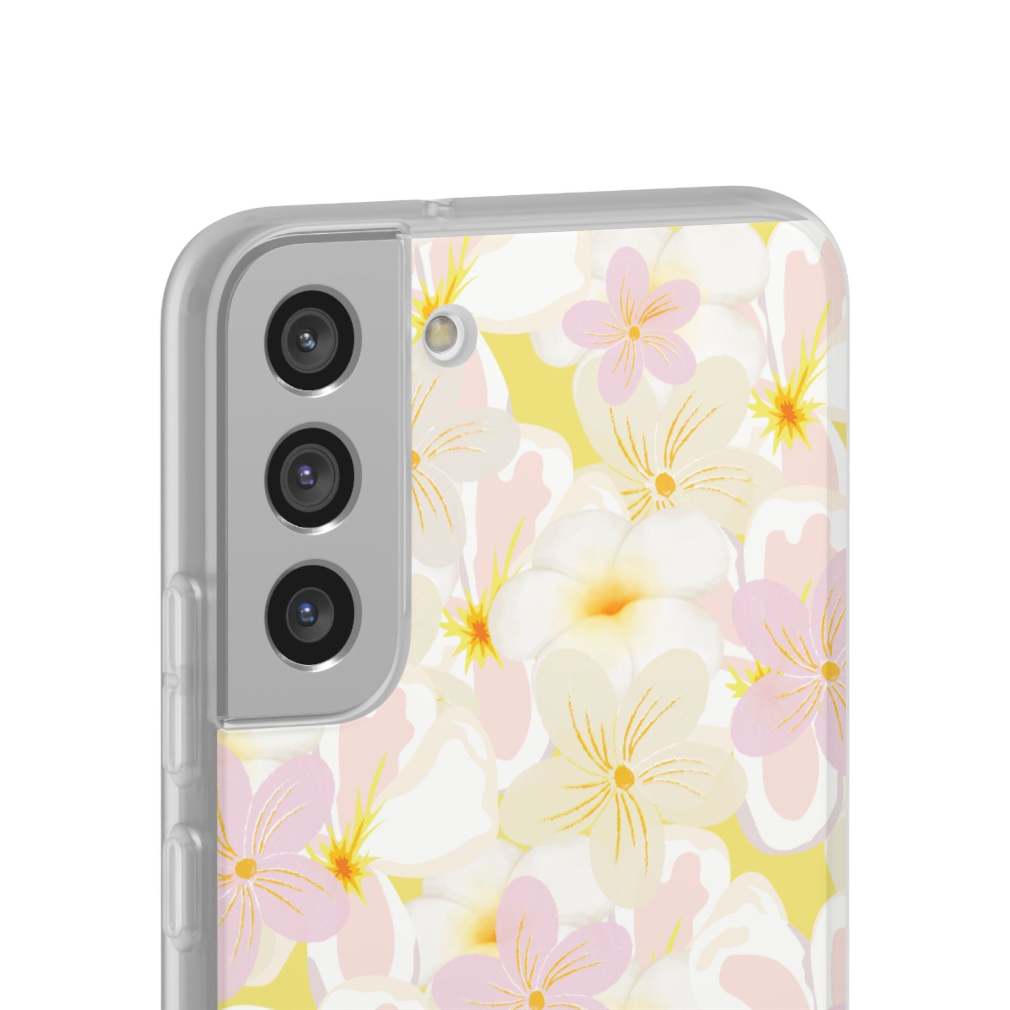 Pastel Frangipanis Yellow Flexi Clear Cases for Most Phone Types (FWS)