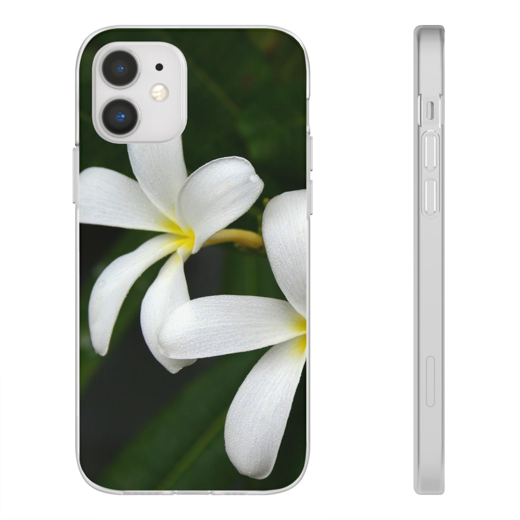 White Frangipanis Flexi Clear Cases for Most Phone Types (FWS)