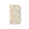 Pastel Frangipanis Yellow Wallet Style Phone Case Vegan Leather