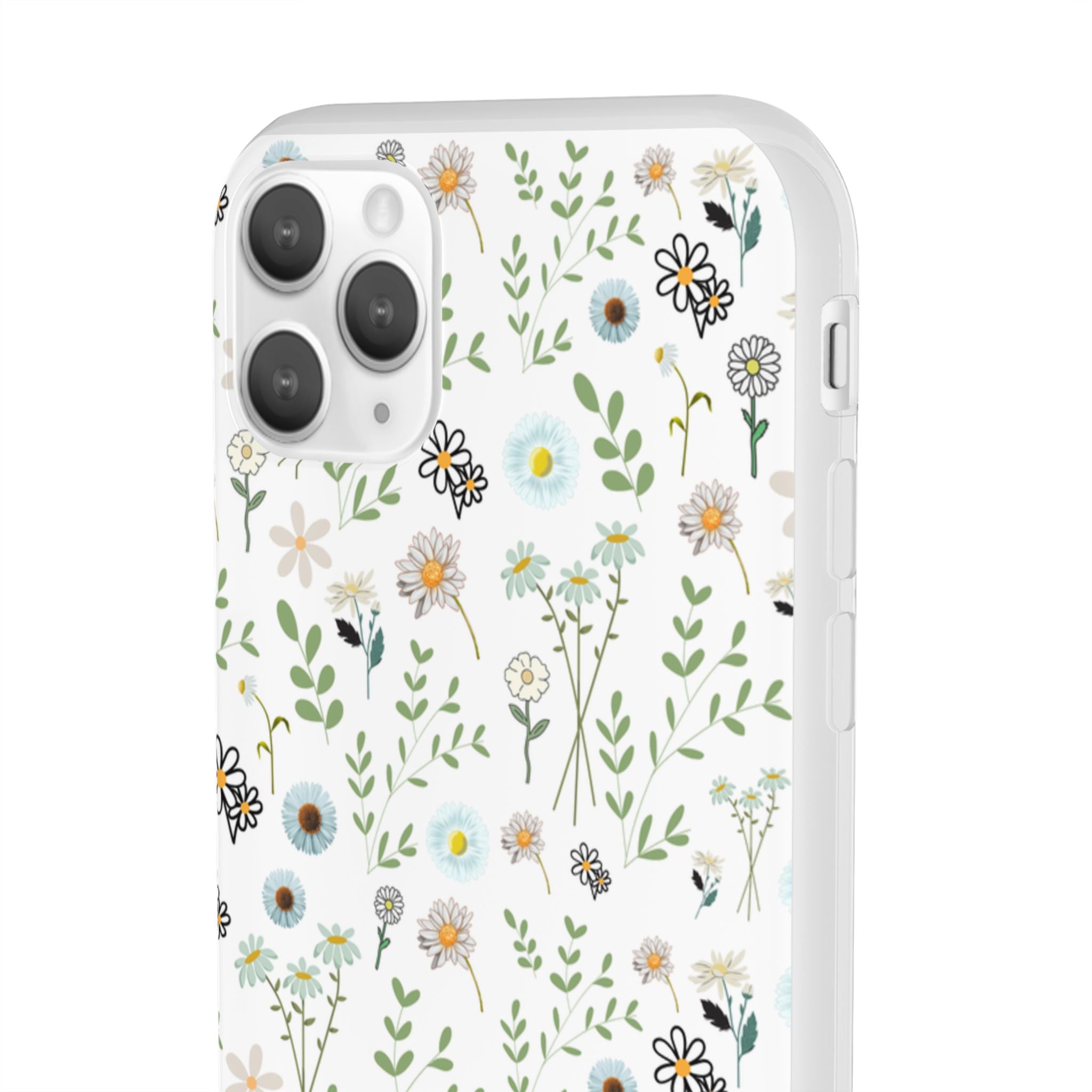 Graphic White Daisies Flexi Clear Cases for Most Phone Types (FWS)