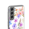Floral White Flexi Clear Cases for Most Phone Types