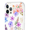 Floral White Flexi Clear Cases for Most Phone Types