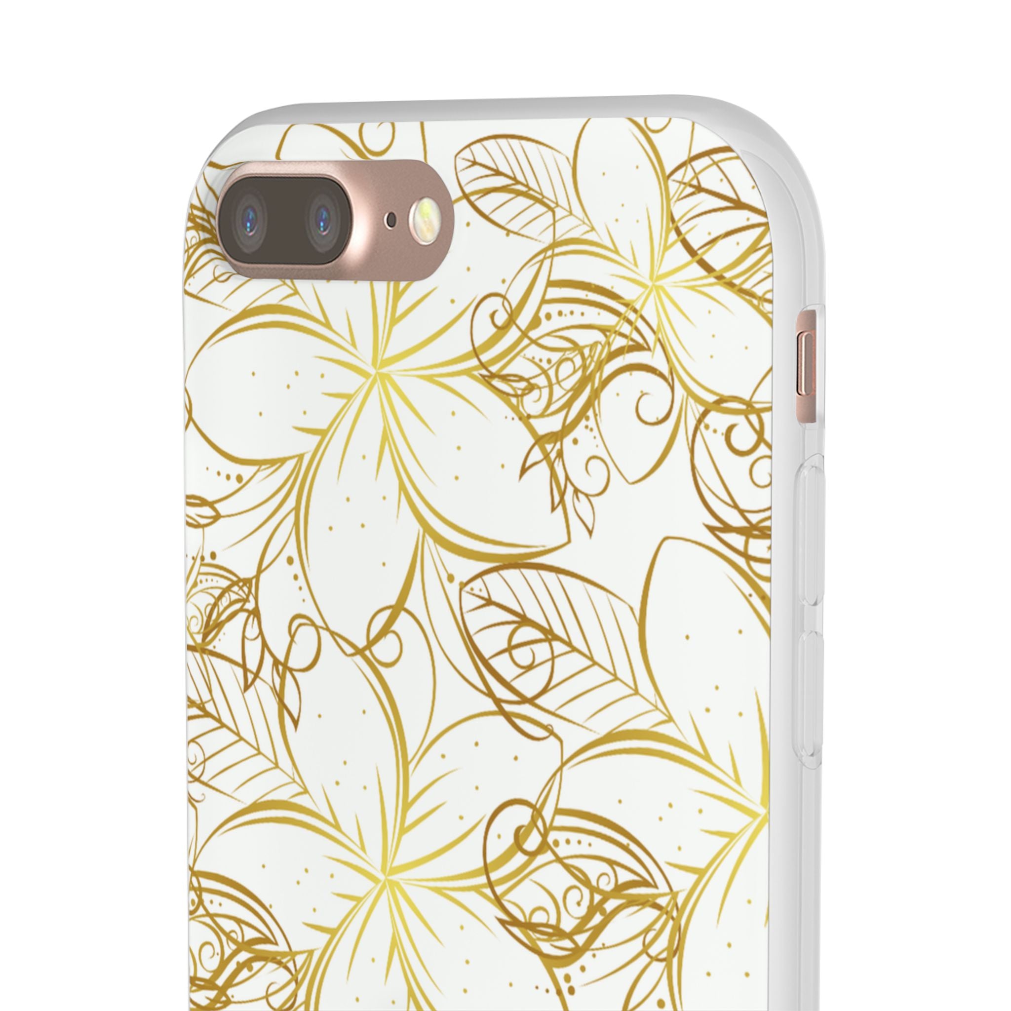 Golden Frangipanis White Flexi Clear Cases for Most Phone Types (FWS)