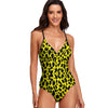 Lemon Leopard One Piece Tie Back Swimsuit