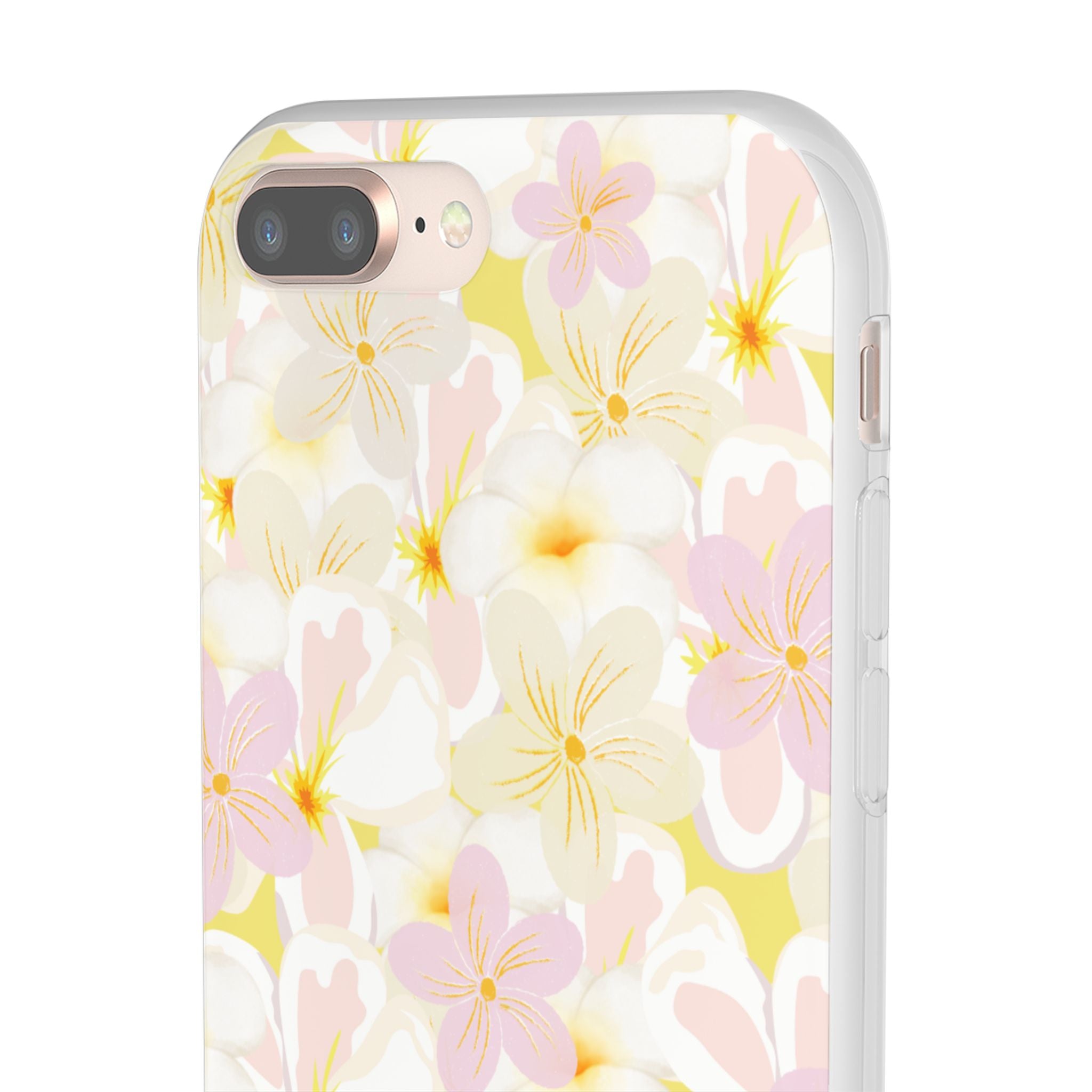 Pastel Frangipanis Yellow Flexi Clear Cases for Most Phone Types (FWS)