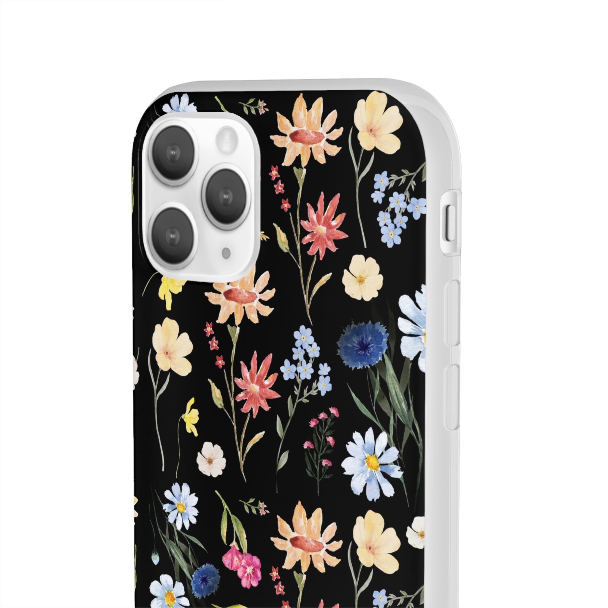 Wildflowers Painted Black Flexi Clear Case for Most Phone Types
