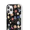 Wildflowers Painted Black Flexi Clear Case for Most Phone Types