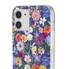 Blue Colourful Floral Flexi Clear Cases for Most Phone Types