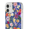 Blue Colourful Floral Flexi Clear Cases for Most Phone Types