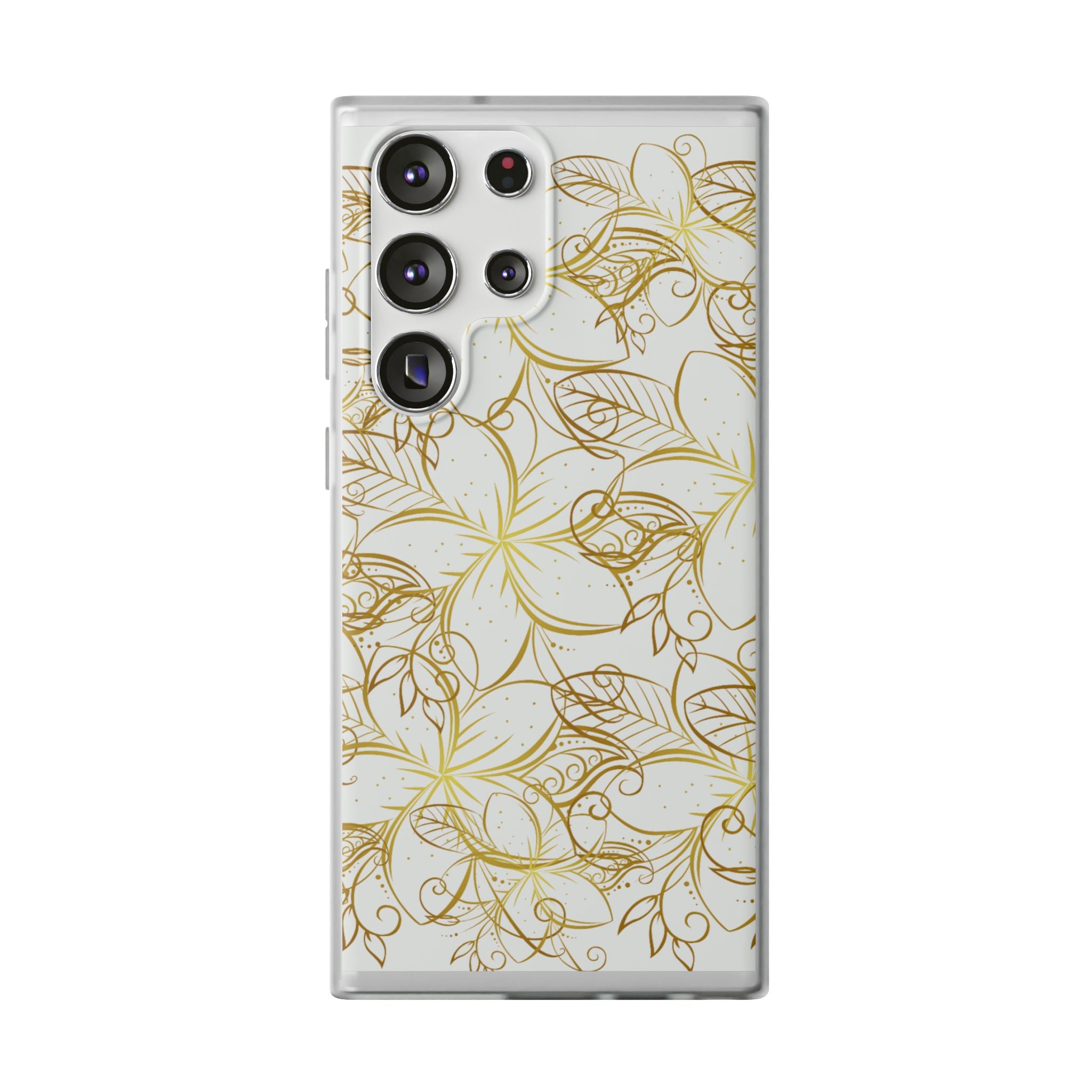 Golden Frangipanis White Flexi Clear Cases for Most Phone Types (FWS)