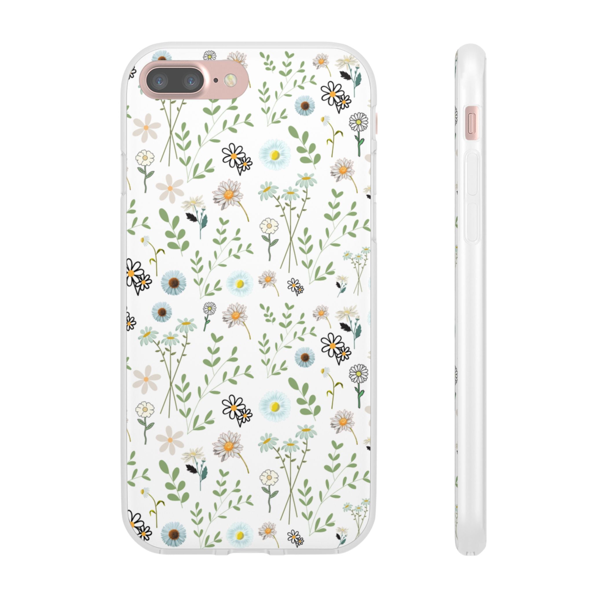 Graphic White Daisies Flexi Clear Cases for Most Phone Types (FWS)