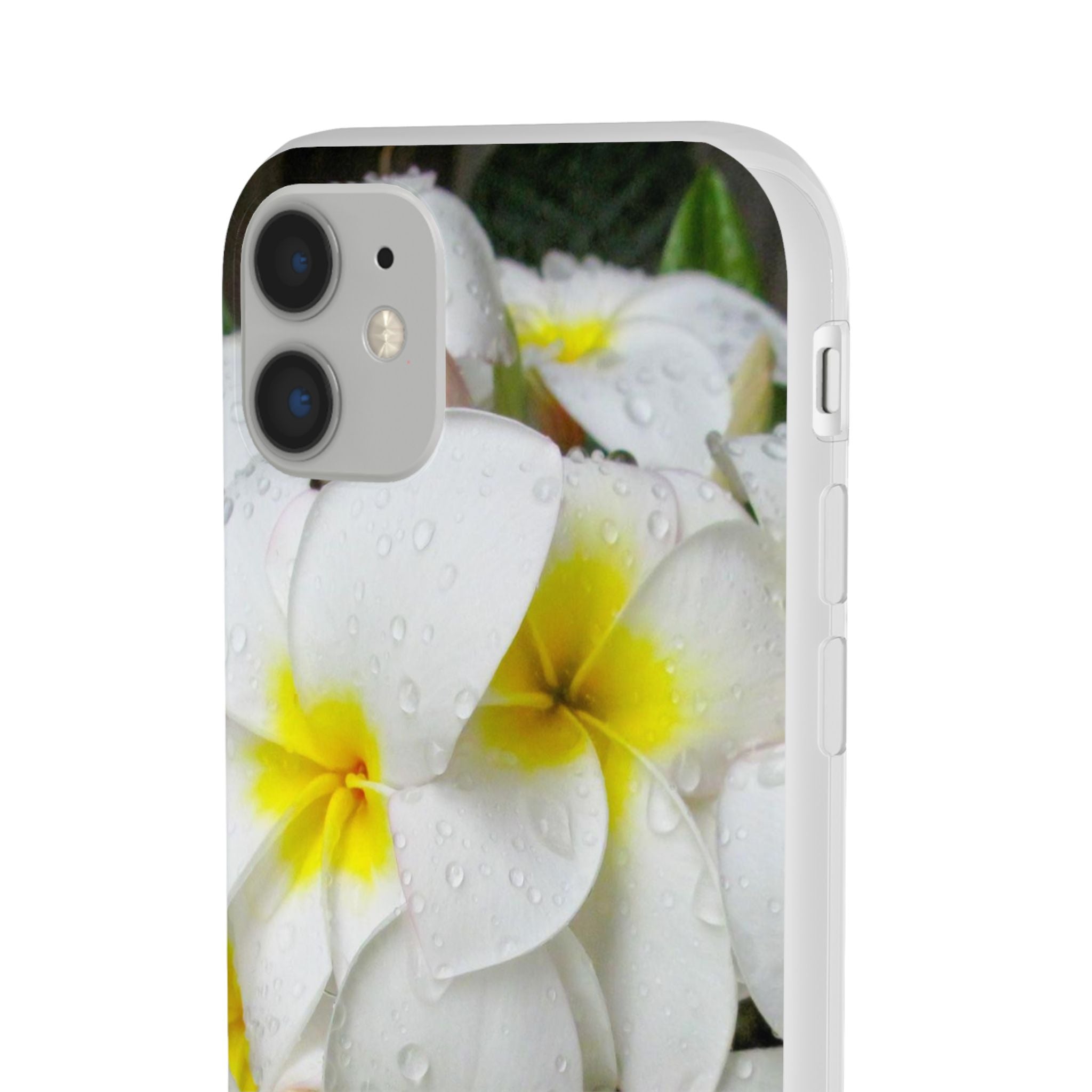 Fresh White Frangipanis Flexi Clear Cases for Most Phone Types (FWS)