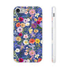 Blue Colourful Floral Flexi Clear Cases for Most Phone Types