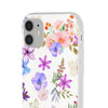 Floral White Flexi Clear Cases for Most Phone Types