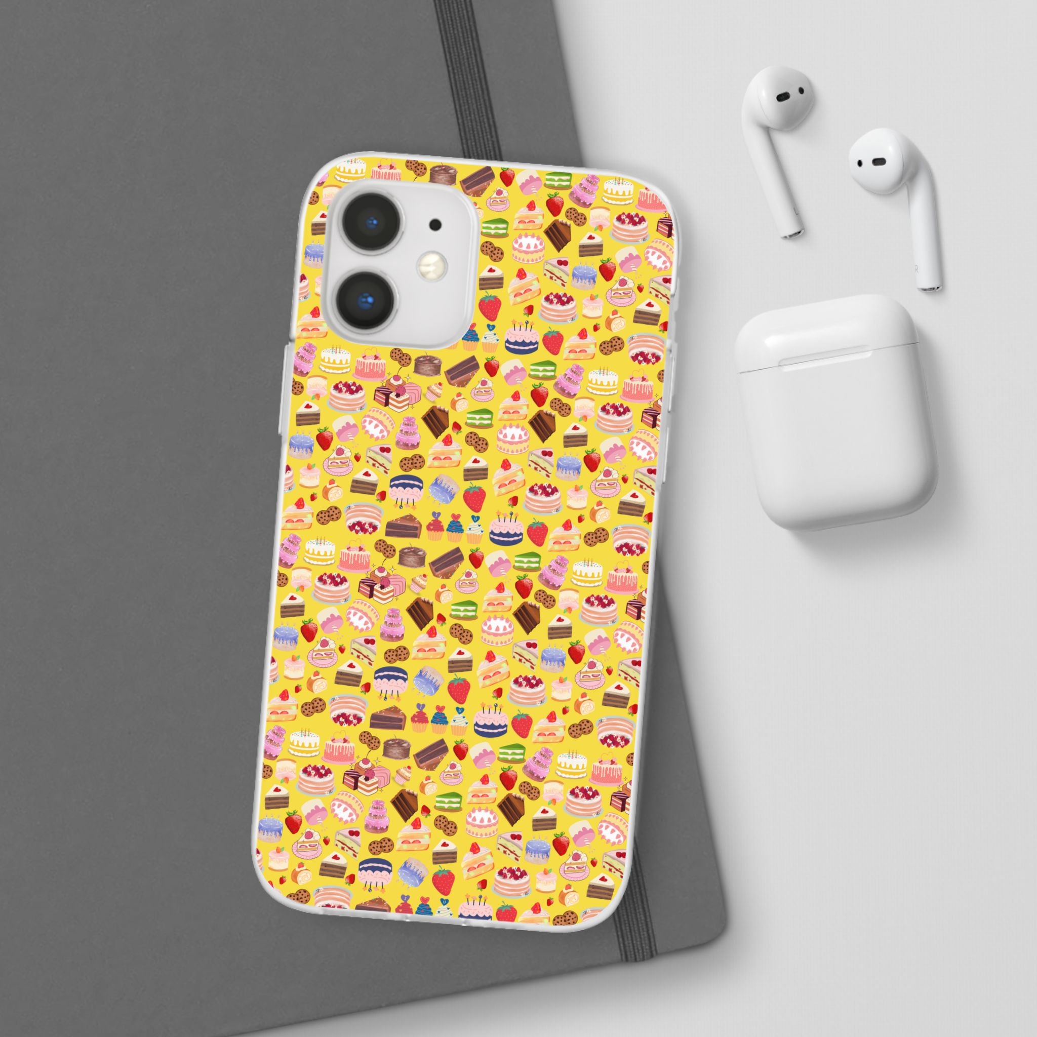 Happy Cake Yellow Flexi Clear Cases for Most Phone Types (FWS)
