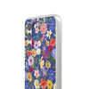 Blue Colourful Floral Flexi Clear Cases for Most Phone Types