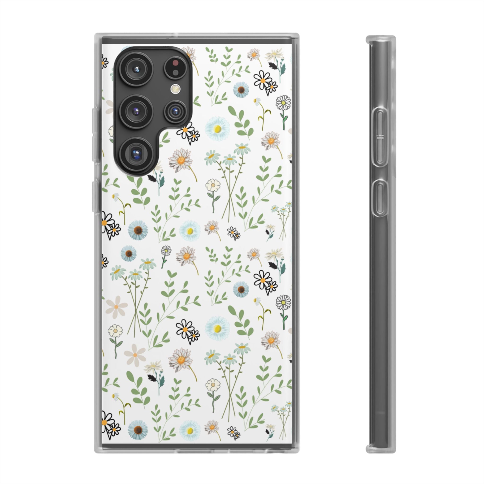 Graphic White Daisies Flexi Clear Cases for Most Phone Types (FWS)