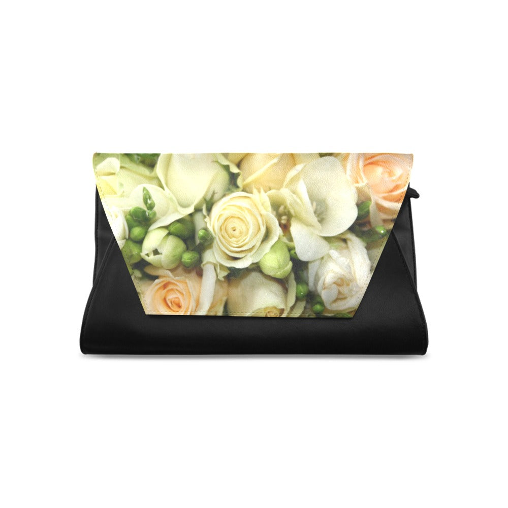 Cream Roses Clutch Bag