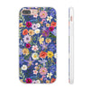 Blue Colourful Floral Flexi Clear Cases for Most Phone Types