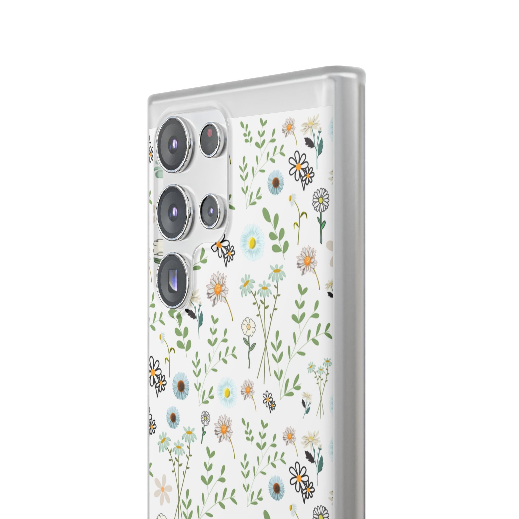 Graphic White Daisies Flexi Clear Cases for Most Phone Types (FWS)