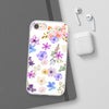 Floral White Flexi Clear Cases for Most Phone Types