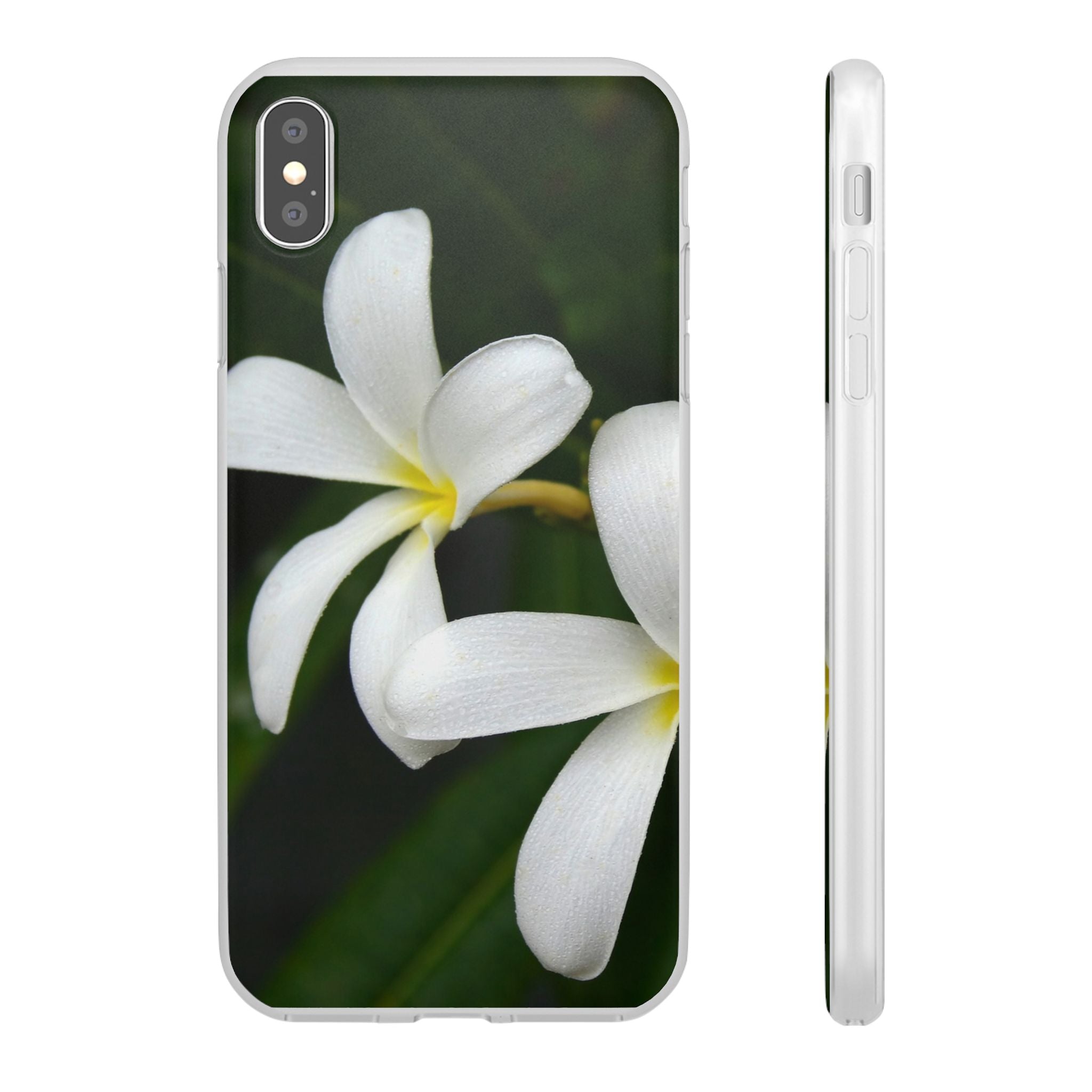 White Frangipanis Flexi Clear Cases for Most Phone Types (FWS)