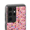 Happy Cake Pink Flexi Clear Cases for Most Phone Types (FWS)