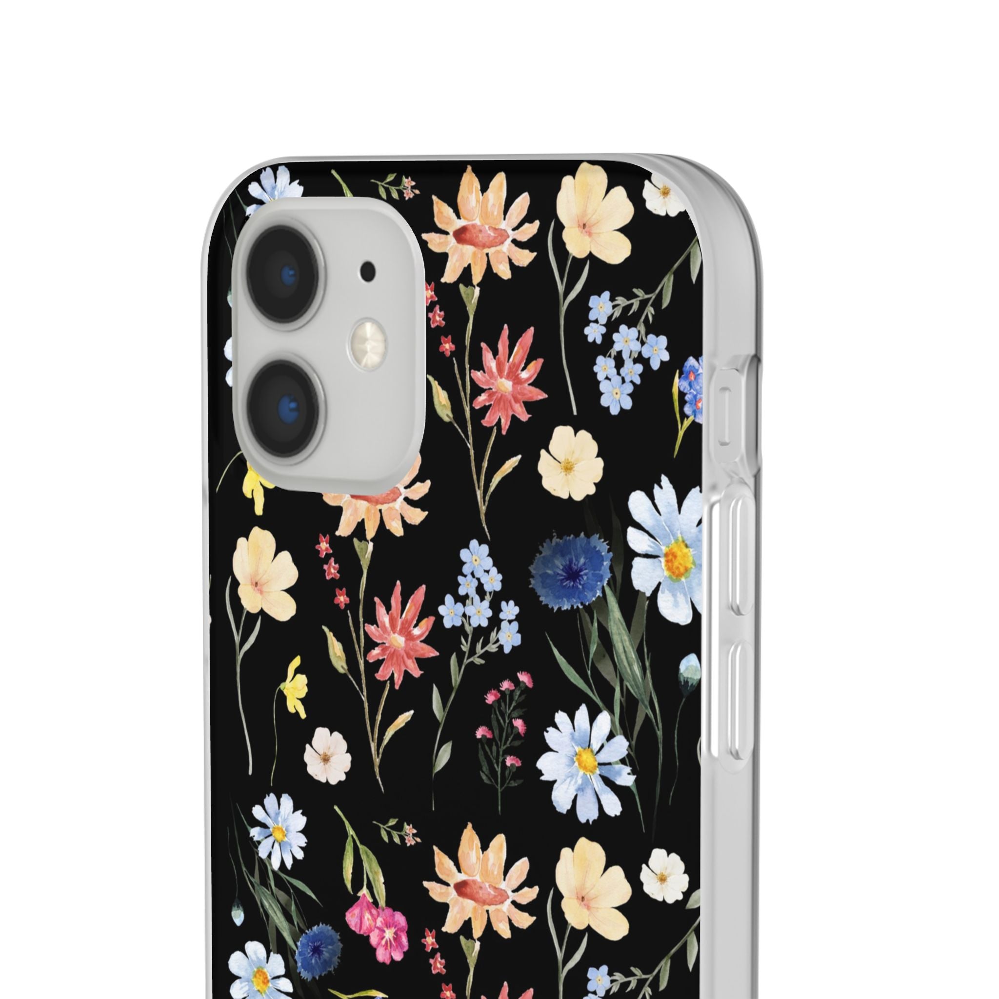 Wildflowers Painted Black Flexi Clear Cases for Most Phone Types (FWS)