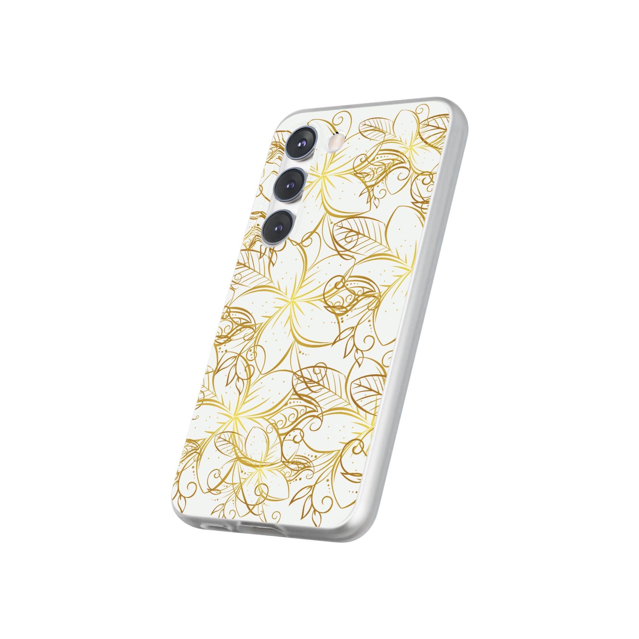 Golden Frangipanis White Flexi Clear Cases for Most Phone Types (FWS)