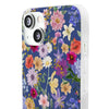 Blue Colourful Floral Flexi Clear Cases for Most Phone Types