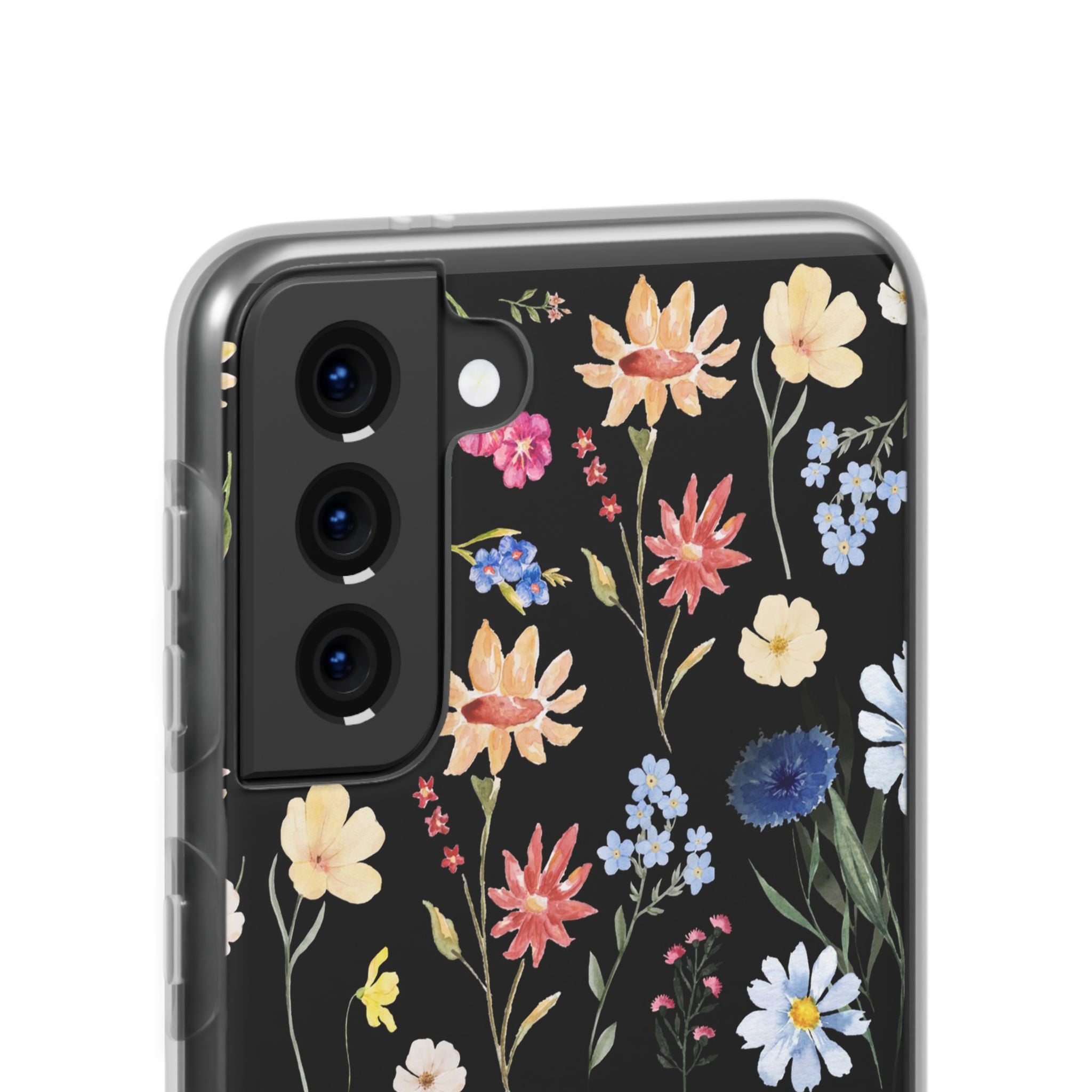 Wildflowers Painted Black Flexi Clear Case for Most Phone Types