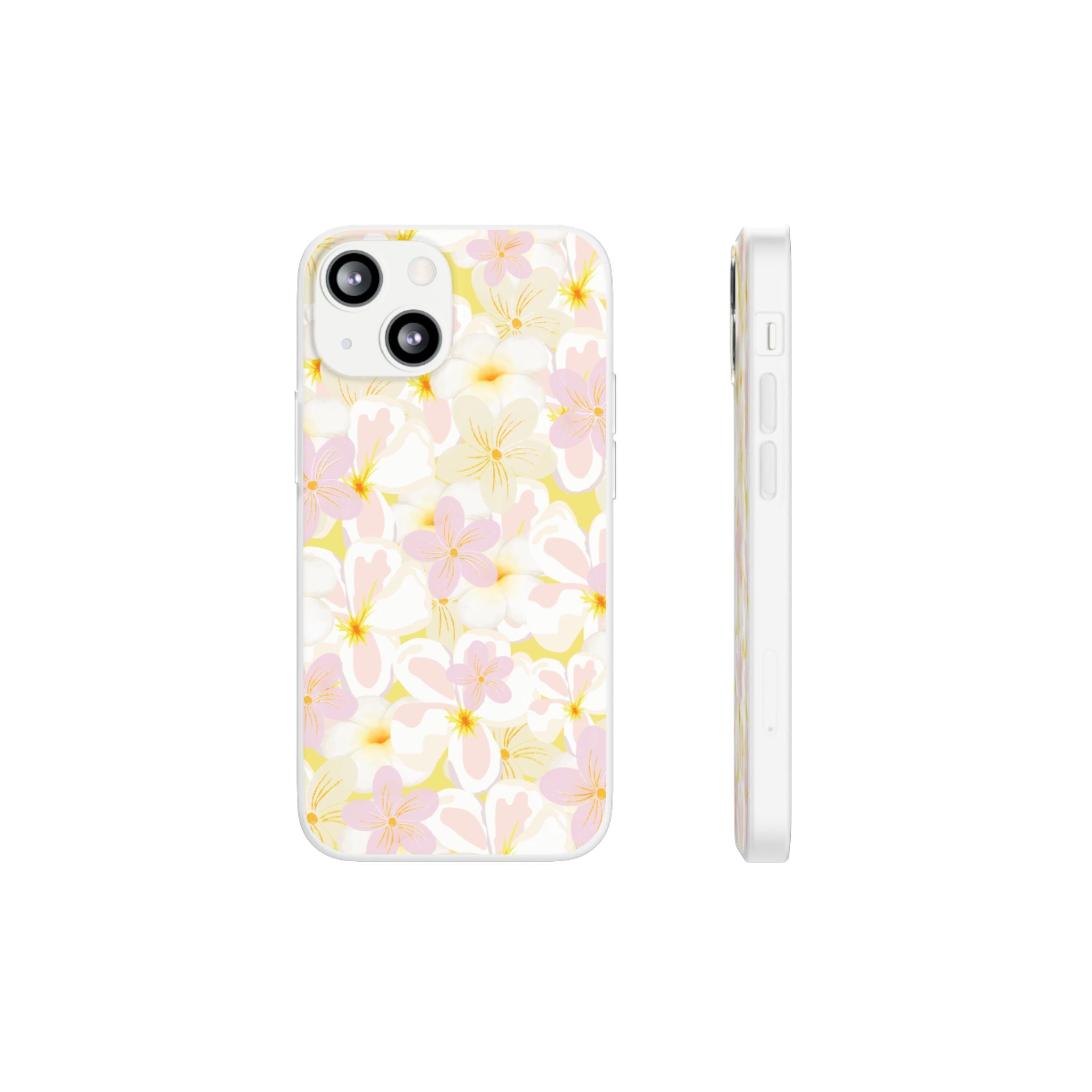 Pastel Frangipanis Yellow Flexi Clear Cases for Most Phone Types (FWS)