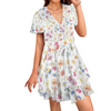 Wildflowers Painted White Double Ruffle Hem Dress up to 5 XL (FWS)