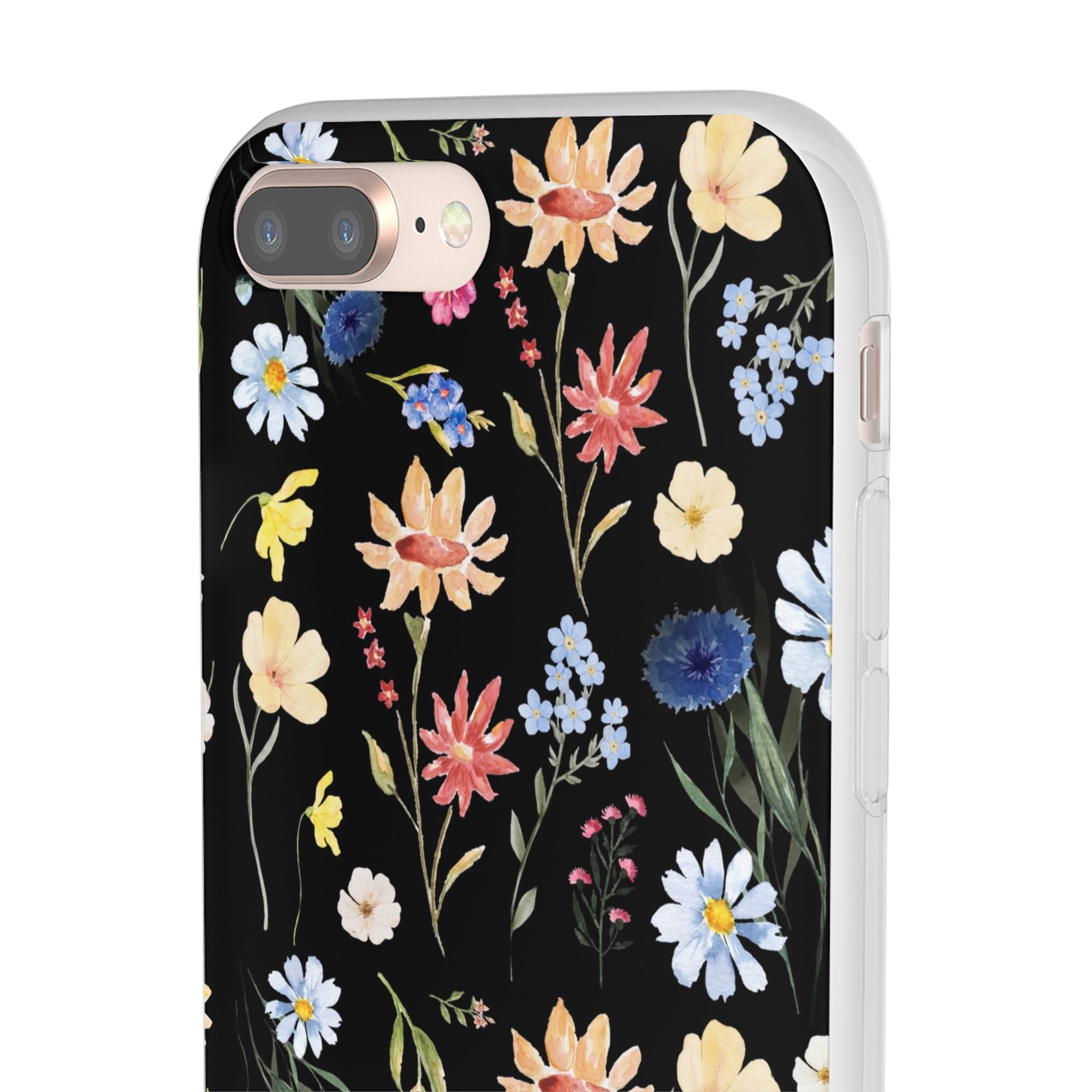 Wildflowers Painted Black Flexi Clear Case for Most Phone Types