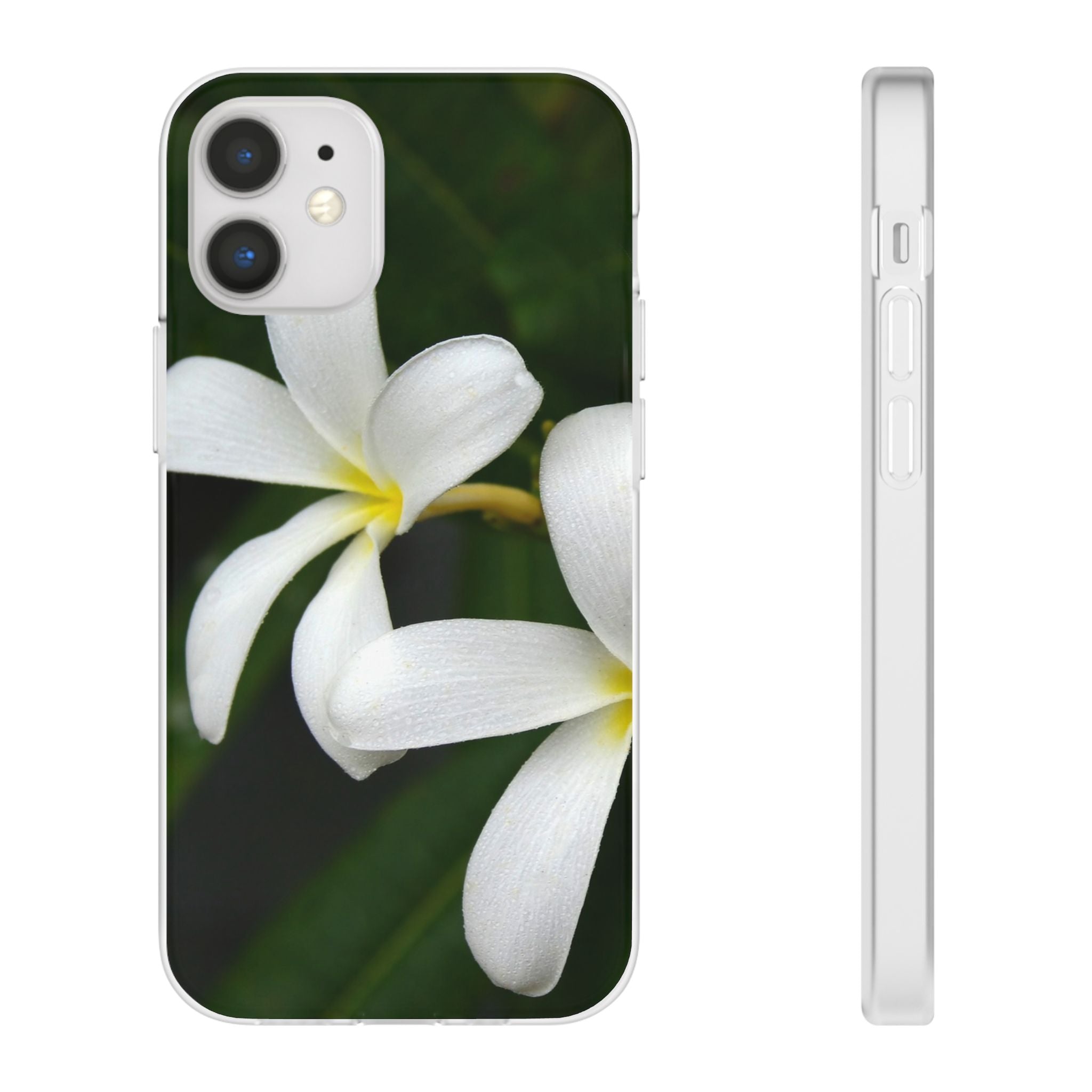 White Frangipanis Flexi Clear Cases for Most Phone Types (FWS)